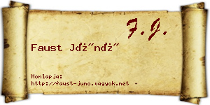 Faust Júnó névjegykártya